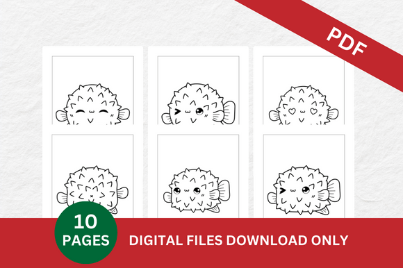 Pufferfish Coloring Pages: Unique Creative Assets